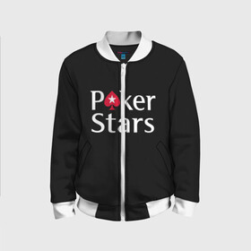Детский бомбер 3D с принтом Poker Stars в Белгороде, 100% полиэстер | застегивается на молнию, по бокам два кармана без застежек, мягкие манжеты, по низу бомбера и на воротнике — эластичная резинка | 777 | cards | casino | chips | flash | fortune | game | joker | luck | omaha | poker | roulette | straight | texas holdem | tournament | азарт | джокер | игра | казино | карты | омаха | покер | рулетка | стрит | техасский холдэм | турнир | удача | фишки |