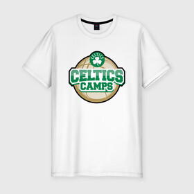 Мужская футболка хлопок Slim с принтом Celtics Camps в Белгороде, 92% хлопок, 8% лайкра | приталенный силуэт, круглый вырез ворота, длина до линии бедра, короткий рукав | Тематика изображения на принте: basketball | boston | celtics | game | nba | sport | streetball | баскетбол | баскетболист | бостон | игра | игрок | мяч | нба | селтикс | спорт | стритбол | тренер