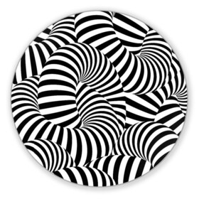 Коврик для мышки круглый с принтом Гипнотическая абстракция в Белгороде, резина и полиэстер | круглая форма, изображение наносится на всю лицевую часть | abstraction | background | hypnosis | hypnotic abstraction | stripes | texture | zebra | абстракция | гипноз | гипнотическая абстракция | зебра | полоски | текстура | фон