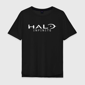Мужская футболка хлопок Oversize с принтом Halo Infinite в Белгороде, 100% хлопок | свободный крой, круглый ворот, “спинка” длиннее передней части | chief | game | guardians | halo | infinite | master | игра | инфинити | мастер чиф | спартанец 117 | хало | хело | шутер