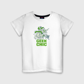 Детская футболка хлопок с принтом GEEK CHIC в Белгороде, 100% хлопок | круглый вырез горловины, полуприлегающий силуэт, длина до линии бедер | герой | крыса | машь | монстр | мультик | персонаж | страшный | хоррор | чудовище