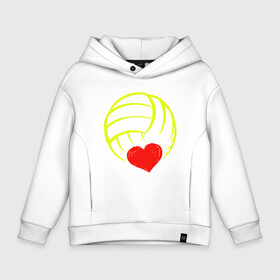 Детское худи Oversize хлопок с принтом Volleyball Heart в Белгороде, френч-терри — 70% хлопок, 30% полиэстер. Мягкий теплый начес внутри —100% хлопок | боковые карманы, эластичные манжеты и нижняя кромка, капюшон на магнитной кнопке | ball | beach | game | heart | love | sport | volley | volleyball | волейбол | волейболист | волейболистка | гол | игра | игрок | мяч | площадка | пляж | пляжный | победа | сердце | сетка | спорт | тренер | чемпион