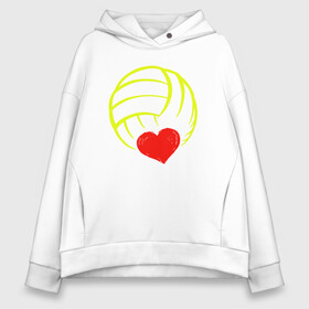 Женское худи Oversize хлопок с принтом Volleyball Heart в Белгороде, френч-терри — 70% хлопок, 30% полиэстер. Мягкий теплый начес внутри —100% хлопок | боковые карманы, эластичные манжеты и нижняя кромка, капюшон на магнитной кнопке | ball | beach | game | heart | love | sport | volley | volleyball | волейбол | волейболист | волейболистка | гол | игра | игрок | мяч | площадка | пляж | пляжный | победа | сердце | сетка | спорт | тренер | чемпион