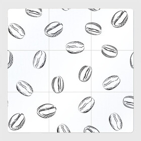 Магнитный плакат 3Х3 с принтом Кофейные зёрна в Белгороде, Полимерный материал с магнитным слоем | 9 деталей размером 9*9 см | coffe | арт | зёрна | иллюстрация | кофе