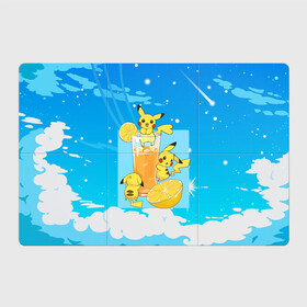 Магнитный плакат 3Х2 с принтом Пикачу в лимонаде в Белгороде, Полимерный материал с магнитным слоем | 6 деталей размером 9*9 см | anime | picachu | pikachu | аниме | милый | пика | пикачу | покебол | покемон