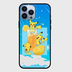 Чехол для iPhone 13 Pro Max с принтом Пикачу в лимонаде в Белгороде,  |  | anime | picachu | pikachu | аниме | милый | пика | пикачу | покебол | покемон