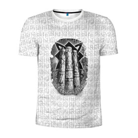 Мужская футболка 3D спортивная с принтом Слава богам родным в Белгороде, 100% полиэстер с улучшенными характеристиками | приталенный силуэт, круглая горловина, широкие плечи, сужается к линии бедра | богам | кельтский | оберег | родным | руны | символы | слава | славянские | узоры