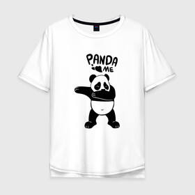 Мужская футболка хлопок Oversize с принтом Панда даббинг в Белгороде, 100% хлопок | свободный крой, круглый ворот, “спинка” длиннее передней части | dabbing | panda | даб | даббинг | дэб | животное | медведи | медведь | панда | панды