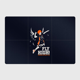 Магнитный плакат 3Х2 с принтом fly high! Шоё Хината Haikyuu!! в Белгороде, Полимерный материал с магнитным слоем | 6 деталей размером 9*9 см | Тематика изображения на принте: 10 номер | anime | haikyu | haikyuu | hinata shoyo | karasuno | manga | аниме | волейбол | волейбольный клуб | иероглифы | карасуно | лети высоко | лого | манга | надпись | прыжок | старшая школа | хаику | хаикую