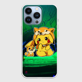 Чехол для iPhone 13 Pro с принтом Пикачу и корги в Белгороде,  |  | anime | picachu | pikachu | аниме | милый | пика | пикачу | покебол | покемон