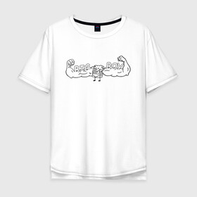 Мужская футболка хлопок Oversize с принтом BIG BOY в Белгороде, 100% хлопок | свободный крой, круглый ворот, “спинка” длиннее передней части | большой мальчик | губка боб | качек | мышцы | спанч боб