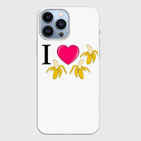 Чехол для iPhone 13 Pro Max с принтом I LOVE BANANAS в Белгороде,  |  | бананы | иностранные | любовь | надписи | приколы | слова | юмор