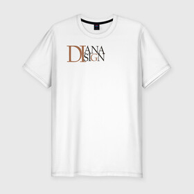 Мужская футболка хлопок Slim с принтом DIanaDisain в Белгороде, 92% хлопок, 8% лайкра | приталенный силуэт, круглый вырез ворота, длина до линии бедра, короткий рукав | Тематика изображения на принте: бренд | диана | дизайнер | стиль | студент | фирменный
