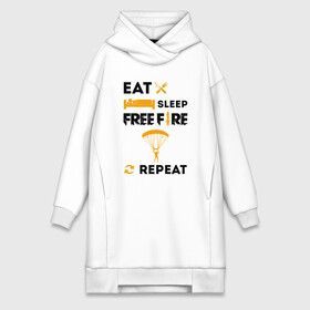 Платье-худи хлопок с принтом EAT SLEEP REPEA | FREEFIRE (Z) в Белгороде,  |  | 111dots studio | battlegrounds | free fire | freefire | game | garena | garena free fire | гарена | игра | игры | киберспорт | королевская битва | мобильная игра | онлайн игра | пабг | фри фаер | фрифаер | экшн