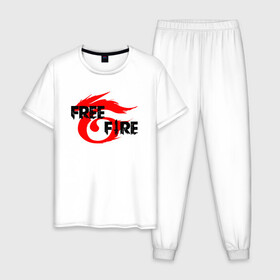 Мужская пижама хлопок с принтом FREEFIRE | GARENA (Z) в Белгороде, 100% хлопок | брюки и футболка прямого кроя, без карманов, на брюках мягкая резинка на поясе и по низу штанин
 | 111dots studio | battlegrounds | free fire | freefire | game | garena | garena free fire | гарена | игра | игры | киберспорт | королевская битва | мобильная игра | онлайн игра | пабг | фри фаер | фрифаер | экшн