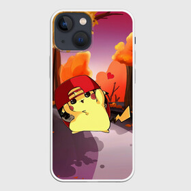 Чехол для iPhone 13 mini с принтом Пикачу в бейсболке в Белгороде,  |  | anime | picachu | pikachu | аниме | милый | пика | пикачу | покебол | покемон