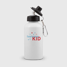 Бутылка спортивная с принтом Американский мальчик в Белгороде, металл | емкость — 500 мл, в комплекте две пластиковые крышки и карабин для крепления | америка | арт | иллюстрация | мальчик | ребенок