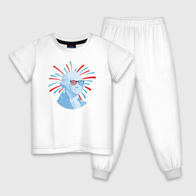 Детская пижама хлопок с принтом Бенджамин в Белгороде, 100% хлопок |  брюки и футболка прямого кроя, без карманов, на брюках мягкая резинка на поясе и по низу штанин
 | арт | бенджамин | дипломат | иллюстрация | мужчина | франклин