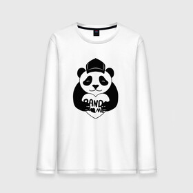 Мужской лонгслив хлопок с принтом Panda me. Панда в кепке в Белгороде, 100% хлопок |  | Тематика изображения на принте: panda | животное | медведи | медведь | мишки | панда | панды