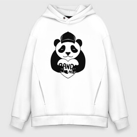 Мужское худи Oversize хлопок с принтом Panda me. Панда в кепке в Белгороде, френч-терри — 70% хлопок, 30% полиэстер. Мягкий теплый начес внутри —100% хлопок | боковые карманы, эластичные манжеты и нижняя кромка, капюшон на магнитной кнопке | panda | животное | медведи | медведь | мишки | панда | панды