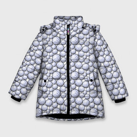 Зимняя куртка для девочек 3D с принтом Волейбольные Мячи в Белгороде, ткань верха — 100% полиэстер; подклад — 100% полиэстер, утеплитель — 100% полиэстер. | длина ниже бедра, удлиненная спинка, воротник стойка и отстегивающийся капюшон. Есть боковые карманы с листочкой на кнопках, утяжки по низу изделия и внутренний карман на молнии. 

Предусмотрены светоотражающий принт на спинке, радужный светоотражающий элемент на пуллере молнии и на резинке для утяжки. | Тематика изображения на принте: a game | ball | championship | club | league | playground | sport | team | tournament | volleyball | волейбол | волейбольный мяч | игра | клуб | лига | площадка | спорт | турнир | чемпионат