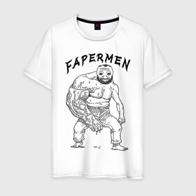Мужская футболка хлопок с принтом FAPERMEN в Белгороде, 100% хлопок | прямой крой, круглый вырез горловины, длина до линии бедер, слегка спущенное плечо. | cum | рука | фапермен | человек
