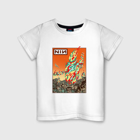 Детская футболка хлопок с принтом NIN Monster в Белгороде, 100% хлопок | круглый вырез горловины, полуприлегающий силуэт, длина до линии бедер | alternative | metall | music | nin | nine inch nails | rock | альтернатива | металл | музыка | найн ич нэилс | рок