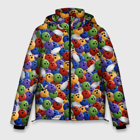 Мужская зимняя куртка 3D с принтом Боулинг в Белгороде, верх — 100% полиэстер; подкладка — 100% полиэстер; утеплитель — 100% полиэстер | длина ниже бедра, свободный силуэт Оверсайз. Есть воротник-стойка, отстегивающийся капюшон и ветрозащитная планка. 

Боковые карманы с листочкой на кнопках и внутренний карман на молнии. | bowling | skittles | sport | the game | боулинг | игра | кегли | спорт | шары для боулинга