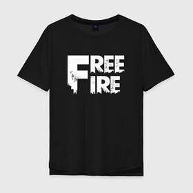 Мужская футболка хлопок Oversize с принтом FREEFIRE FF WHITE LOGO (Z) в Белгороде, 100% хлопок | свободный крой, круглый ворот, “спинка” длиннее передней части | 111dots studio | battlegrounds | free fire | freefire | game | garena | garena free fire | гарена | игра | игры | киберспорт | королевская битва | мобильная игра | онлайн игра | пабг | фри фаер | фрифаер | экшн