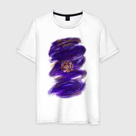 Мужская футболка хлопок с принтом Мотивация в Белгороде, 100% хлопок | прямой крой, круглый вырез горловины, длина до линии бедер, слегка спущенное плечо. | абстракция | арт | картина | рисунок | фиолетовый