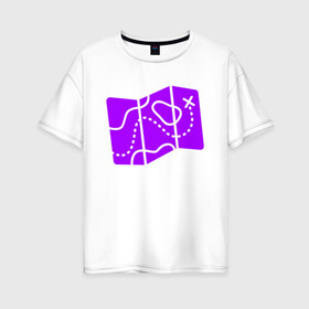 Женская футболка хлопок Oversize с принтом Карта в Белгороде, 100% хлопок | свободный крой, круглый ворот, спущенный рукав, длина до линии бедер
 | games | map | иллюстрация | королевская битва | местоположение | фортнайт