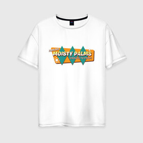 Женская футболка хлопок Oversize с принтом Moisty Palms в Белгороде, 100% хлопок | свободный крой, круглый ворот, спущенный рукав, длина до линии бедер
 | palms | иллюстрация | королевская битва | локация | фортнайт