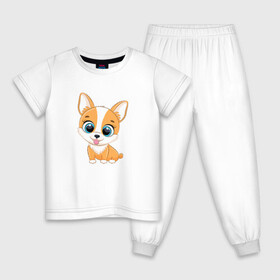 Детская пижама хлопок с принтом Добрая Собачка в Белгороде, 100% хлопок |  брюки и футболка прямого кроя, без карманов, на брюках мягкая резинка на поясе и по низу штанин
 | cute | dog | woof | гав | забавный | пес | смешной | собака | щенок