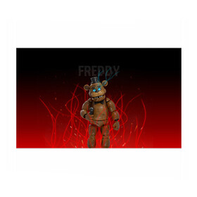 Бумага для упаковки 3D с принтом FNAF FREDDY в Белгороде, пластик и полированная сталь | круглая форма, металлическое крепление в виде кольца | Тематика изображения на принте: игры | искры | красный | стиль | фнаф | фредди