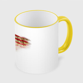 Кружка с принтом USA в Белгороде, керамика | ёмкость 330 мл | Тематика изображения на принте: америка | американский флаг | драный | потертый | текстура | флаг