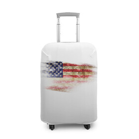 Чехол для чемодана 3D с принтом USA в Белгороде, 86% полиэфир, 14% спандекс | двустороннее нанесение принта, прорези для ручек и колес | америка | американский флаг | драный | потертый | текстура | флаг