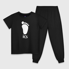 Детская пижама хлопок с принтом iCS Foot Logo Haikyu!! в Белгороде, 100% хлопок |  брюки и футболка прямого кроя, без карманов, на брюках мягкая резинка на поясе и по низу штанин
 | anime | haikyu | haikyuu | karasuno | manga | аниме | белый | волейбол | волейбольный клуб | икс | ицс | карасуно | корпорация | лого | логотип | манга | нога | организатор игр | след | старшая школа | ступня | хаику | хаикую