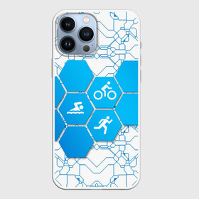 Чехол для iPhone 13 Pro Max с принтом Плыви, Крути, Беги в Белгороде,  |  | bike | ironman | run | running | swim | swimming | triathlon | бег | бегун | велосипед | велоспорт | выносливость | железный человек | плавание | спорт на выносливость | триатлон | цикличный вид спорта