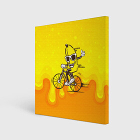 Холст квадратный с принтом Банан на велосипеде в Белгороде, 100% ПВХ |  | Тематика изображения на принте: байк | банан | бананчик | велик | велосипед | живой банан | спорт