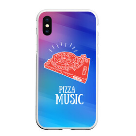 Чехол для iPhone XS Max матовый с принтом PIZZA MUSIC в Белгороде, Силикон | Область печати: задняя сторона чехла, без боковых панелей | Тематика изображения на принте: d.j | dj | pizza | диджей | музыка | музыканту | пицца | прикол | шутка