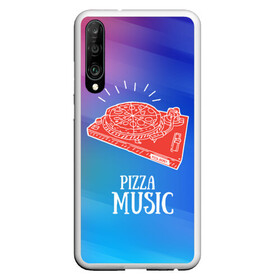 Чехол для Honor P30 с принтом PIZZA MUSIC в Белгороде, Силикон | Область печати: задняя сторона чехла, без боковых панелей | Тематика изображения на принте: d.j | dj | pizza | диджей | музыка | музыканту | пицца | прикол | шутка