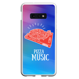 Чехол для Samsung S10E с принтом PIZZA MUSIC в Белгороде, Силикон | Область печати: задняя сторона чехла, без боковых панелей | Тематика изображения на принте: d.j | dj | pizza | диджей | музыка | музыканту | пицца | прикол | шутка