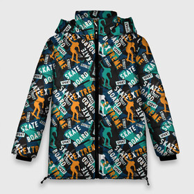 Женская зимняя куртка Oversize с принтом SKATEBOARD в Белгороде, верх — 100% полиэстер; подкладка — 100% полиэстер; утеплитель — 100% полиэстер | длина ниже бедра, силуэт Оверсайз. Есть воротник-стойка, отстегивающийся капюшон и ветрозащитная планка. 

Боковые карманы с листочкой на кнопках и внутренний карман на молнии | extreme sports | sk8 | skate | skateboarding | skater | skating | sport | катание | серфинг | скейт | скейтбординг | скейтер | скейтинг | экстрим спорт