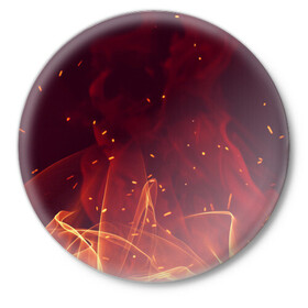 Значок с принтом ПЛАМЯ 3D в Белгороде,  металл | круглая форма, металлическая застежка в виде булавки | Тематика изображения на принте: жар | иллюстрация | искры | костёр | огонь | пламя | пожар | текстура | уголь