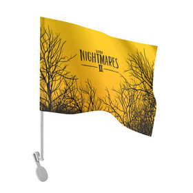 Флаг для автомобиля с принтом LITTLE NIGHTMARES ЛЕС в Белгороде, 100% полиэстер | Размер: 30*21 см | kid | little nightmares | little nightmares 2 | six | yellow | жёлтый | игры | комиксы | литл найтмерс | шестая
