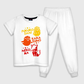 Детская пижама хлопок с принтом Символы школ Haikyu!! в Белгороде, 100% хлопок |  брюки и футболка прямого кроя, без карманов, на брюках мягкая резинка на поясе и по низу штанин
 | anime | haikyu | haikyuu | karasuno | manga | nekoma | академия | аниме | волейбол | волейбольный клуб | вороны | карасуно | кошки | манга | некома | совы | старшая школа | фукуродани | хаику | хаикую