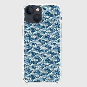 Чехол для iPhone 13 mini с принтом Волны в Белгороде,  |  | background | ocean | pattern | sea | texture | waves | волны | море | океан | паттерн | текстура | фон