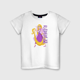 Детская футболка хлопок с принтом Rapunzel Princess в Белгороде, 100% хлопок | круглый вырез горловины, полуприлегающий силуэт, длина до линии бедер | disney | disney princess | rapunzel | дисней | прнцесса | рапунцель