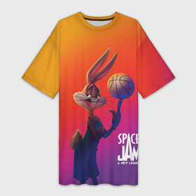 Платье-футболка 3D с принтом Space Jam 2 | Багз Банни в Белгороде,  |  | bugs bunny | space jam | space jam 2 | space jam a new legacy | vdzabma | багз банни | космический джем | космический джем 2 | космический джем: новое поколение