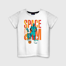 Детская футболка хлопок с принтом Space Jam Lebron в Белгороде, 100% хлопок | круглый вырез горловины, полуприлегающий силуэт, длина до линии бедер | bugs bunny | lebron james | space jam | space jam 2 | space jam a new legacy | tweety | vdzabma | багз банни | космический джем | космический джем 2 | космический джем: новое поколение | леброн джеймс | твити